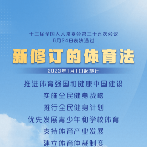 新修订的体育法来了！这些法规2023年1月1日起施行