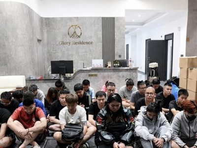 老挝万象连捣2个电诈网赌窝点！21名华人及台籍人员落网