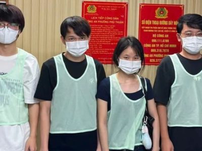 4名中国人在越南租房搞电话诈骗，被警方查获