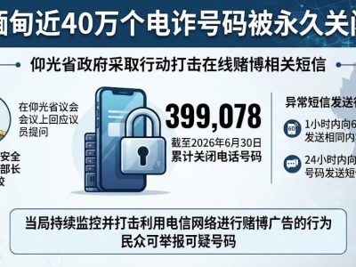 399078个号码被永久关停，缅甸打击在线赌博短信