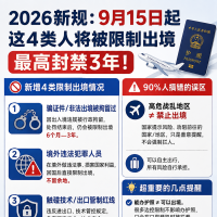 2026出境新规：9月15日起正式施行！这几类情况要特别注意‼️