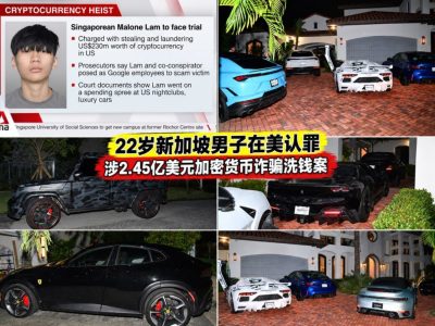 2. 45亿美元加密货币被盗洗，新加坡22岁男子在美国认罪
