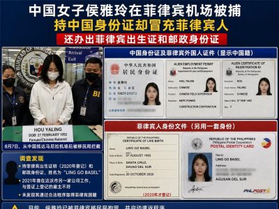 持中国身份证却疑冒充菲律宾人，中国女子机场被拦截调查