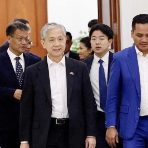柬埔寨副总理苏速卡会见汪文斌，交流反诈工作