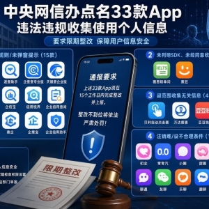 网信办严打33款违规App，涵盖金融、社交及工具软件