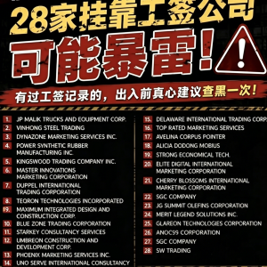 28家企业被拉黑！菲律宾升级9G工签违规挂靠整治