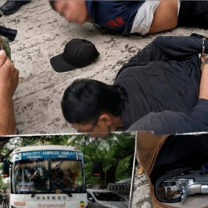 作案后伪装乘客逃离？菲律宾警方设卡抓获两名持枪劫匪