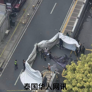 马尼拉马卡蒂突发坠楼事件，一名疑似华人男子身亡