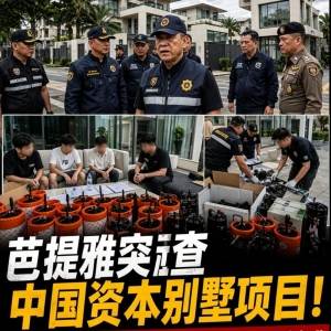 芭堤雅突查豪华别墅区 4名中国人涉“笑气”被带走调查