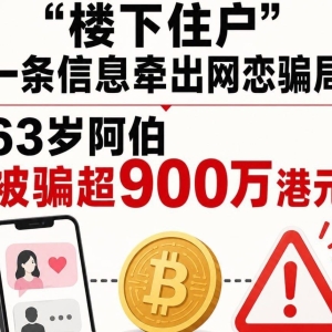 香港63岁男子遭网恋投资诈骗，累计损失超过900万港元