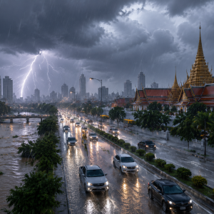 泰国多地暴雨来袭，热带风暴诺尔将移向中国