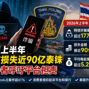 泰国半年网诈损失近90亿泰铢，Facebook占案件超61%