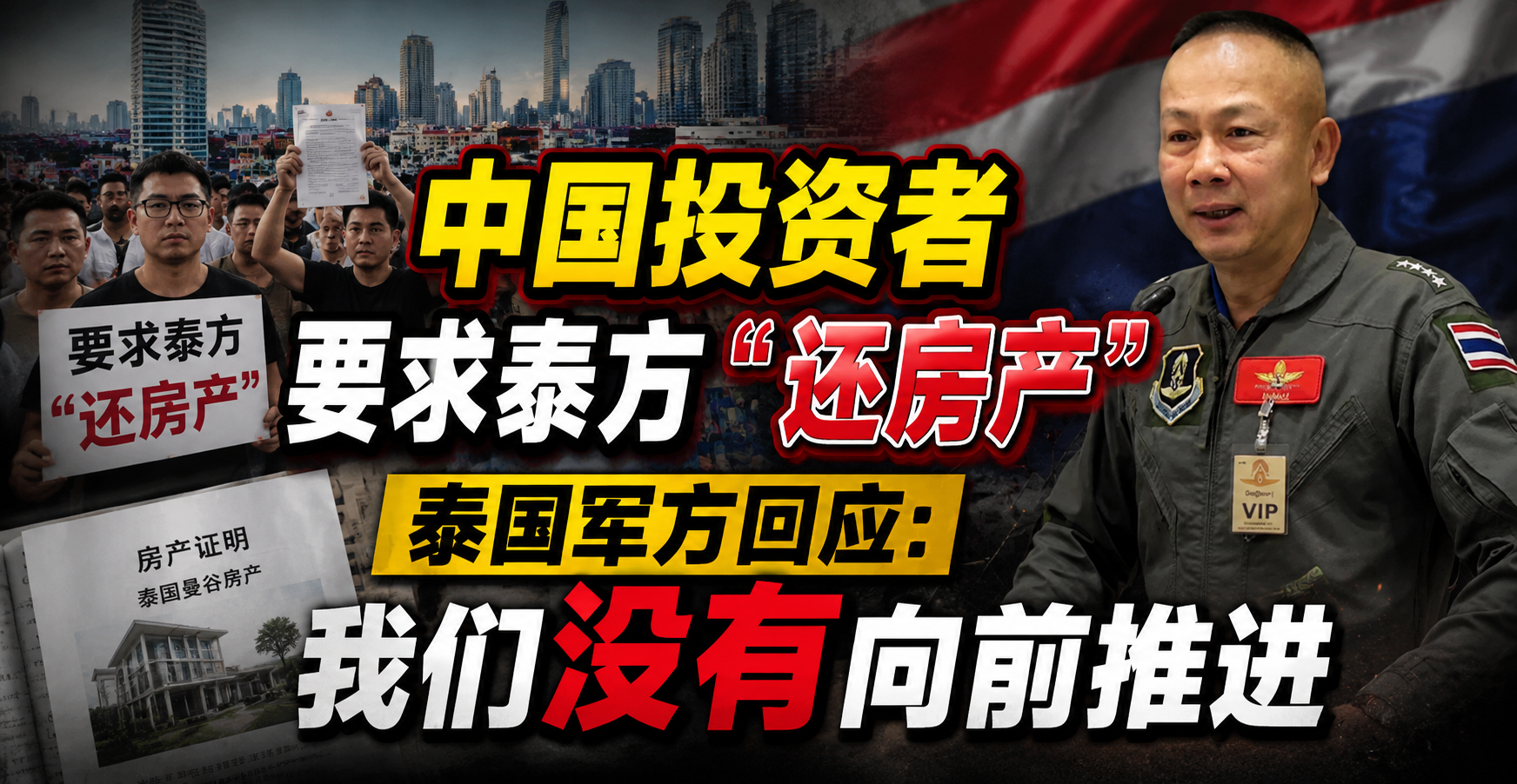 中国投资者要求泰方“还房产”，泰国军方回应：我们没有向前推进