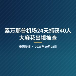 素万那普机场24天抓获40人 大麻花出境被查